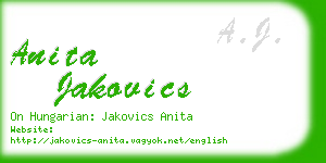 anita jakovics business card